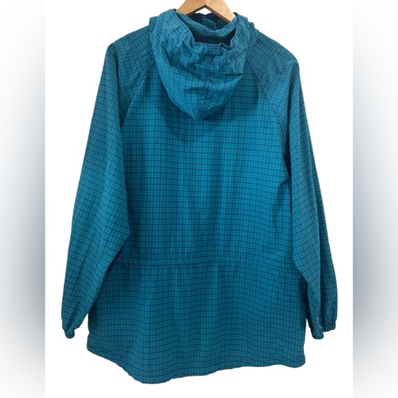 Vintage L.L. Bean Plaid Lightweight Anorak Pullover Hooded Jacket with Pockets M - Picture 2 of 8